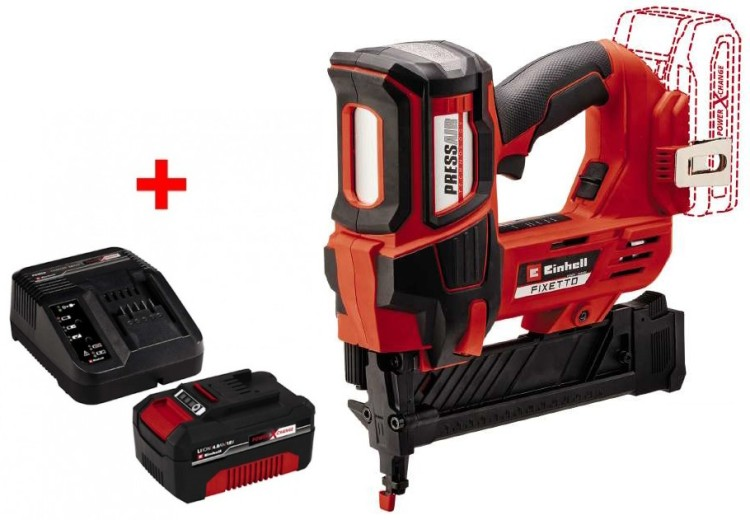 Потужний степлер для скоб акумуляторний Einhell FIXETTO 18/38 S : з АКБ 18V 2.5 Ah, довжина скоби 10-38мм, ширина 5,7мм, 60 п/хв