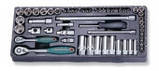Набір торцевих головок 1/4"DR 4-13мм і 3/8" DR 14-24мм, 56 предметів S04H3157SP (Jonnesway, Тайвань), фото 3