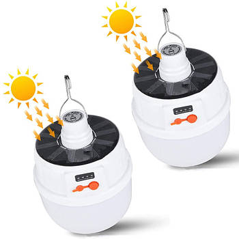 Комплект 2шт Лампа для кемпінгу на сонячній батареї, Solar BL 2022 / Переносна лампа акумуляторна