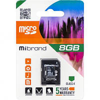 Карта памяти Mibrand MicroSDHC 8GB Class 4+SD adapter купити дешево в інтернет-магазині