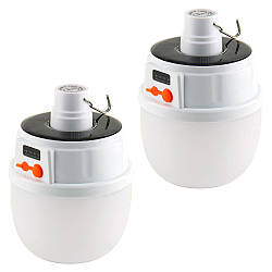 Комплект 2 шт Кемпінговий ліхтар на сонячній батареї BL 2022, 5W / Акумуляторний світильник з гачком / Підвісна лампа