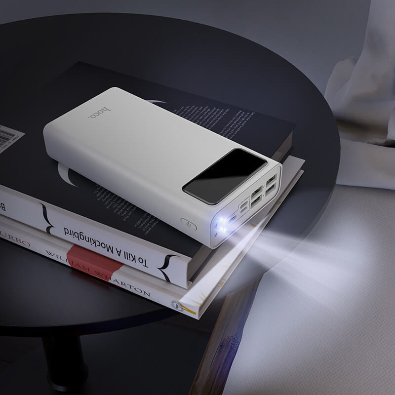 Повербанк 30000mAh УМБ Power Bank HOCO General J65 30000mAh 4USB Lightning Type-C 2A White, фото 1