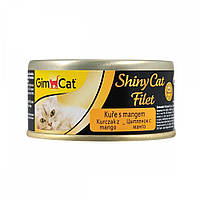 Влажный корм для кошек с курицей и манго GimCat Shiny Cat Filet 70 г