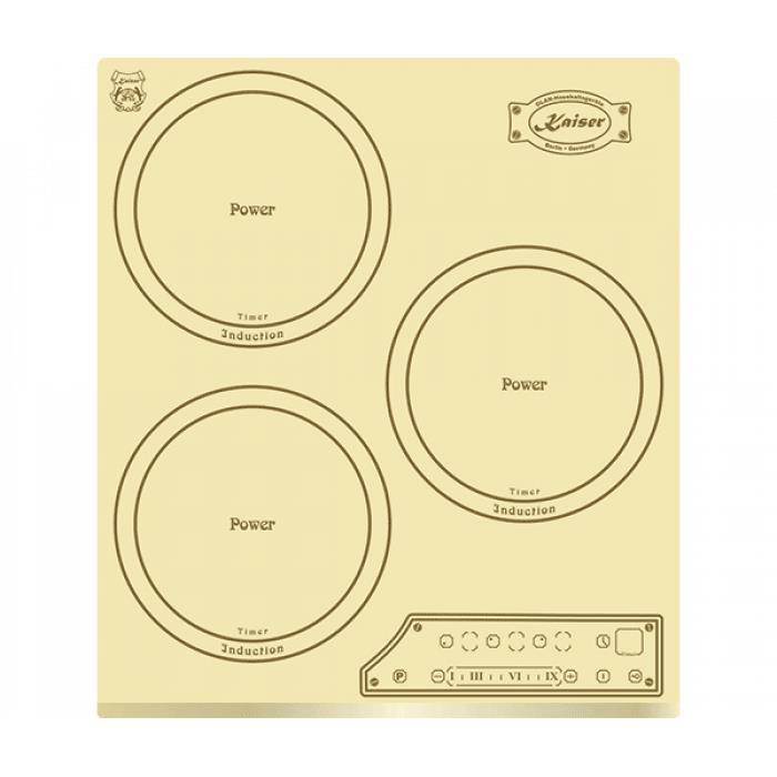 Kaiser Варочная поверхность индукционная /3 зоны нагрева/сенсор/бежевый ретро Baumar - Купи Это - фото 1 - id-p2007134926