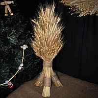 Різдвяний Дідух з житнього колосся та льону 50см