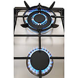 Плита газова дві конфорки неіржавка сталь із чавунною решіткою для вбудовування Luxor PGX 320 SS Turbo Steel, фото 6