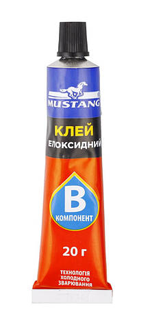 Клей Епоксидний MUSTANG "А+В" чорний блістер 40г (MG10), фото 2