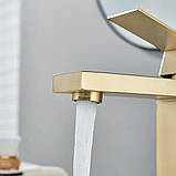 Змішувач для раковини FUTURA 75-11 BRUSHED GOLD Матове золото, фото 5