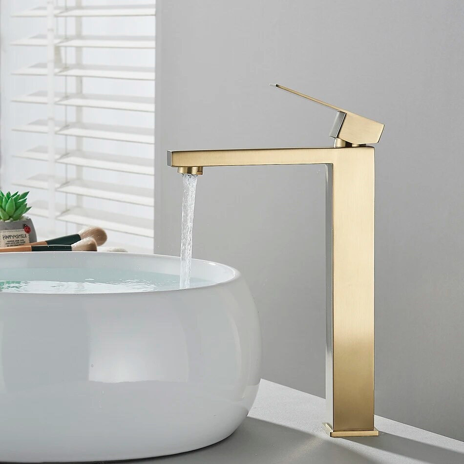 Змішувач для раковини FUTURA 75-13 BRUSHED GOLD Високий Матовое золото
