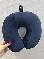 Подушка під голову — підкова, темно-синя
