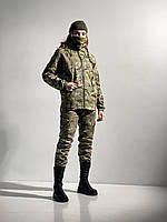 Тактическая женская форма мультикам осень зима флис, Женский армейский костюм Саржа теплая военная одежда M