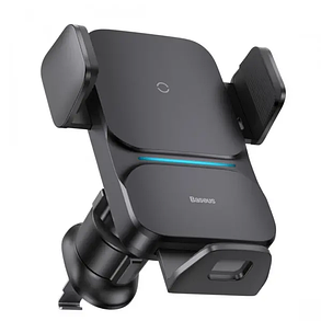 Автомобільний тримач холдер із БЗУ Baseus Wisdom Auto Alignment Car Mount Wireless QI 15W Air Outlet CGZX000001 Black, фото 1
