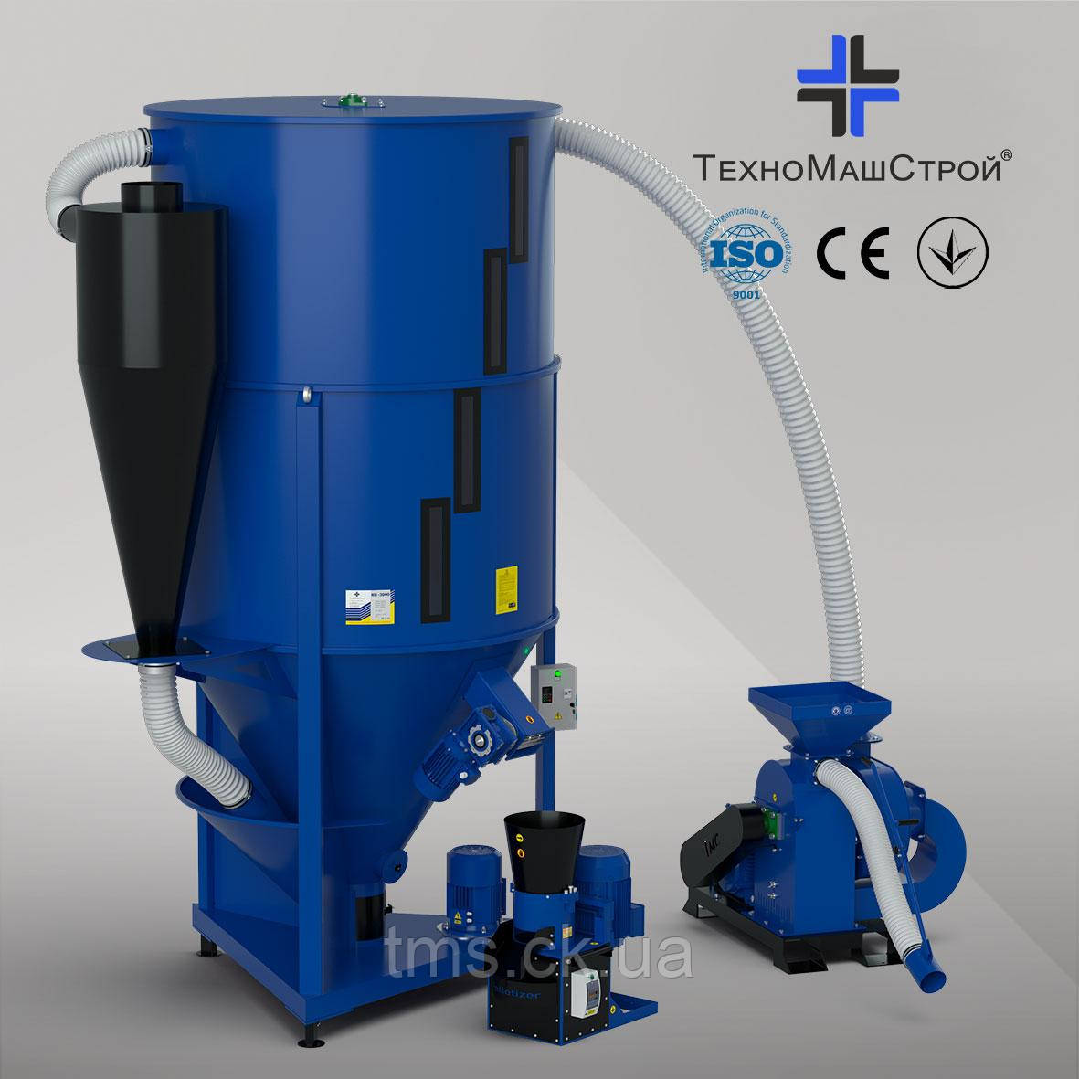 Лінія гранулювання BRIKO-2000 (зернодробарка Kraft -22 + кормозмішувач КС-2000 + гранулятор ОГП - 260)