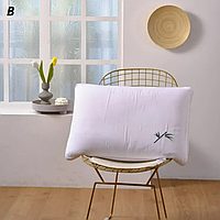 Подушка бамбуковая для сна Белая 50*70 см, Гипоаллергенная натуральная гладкая подушка