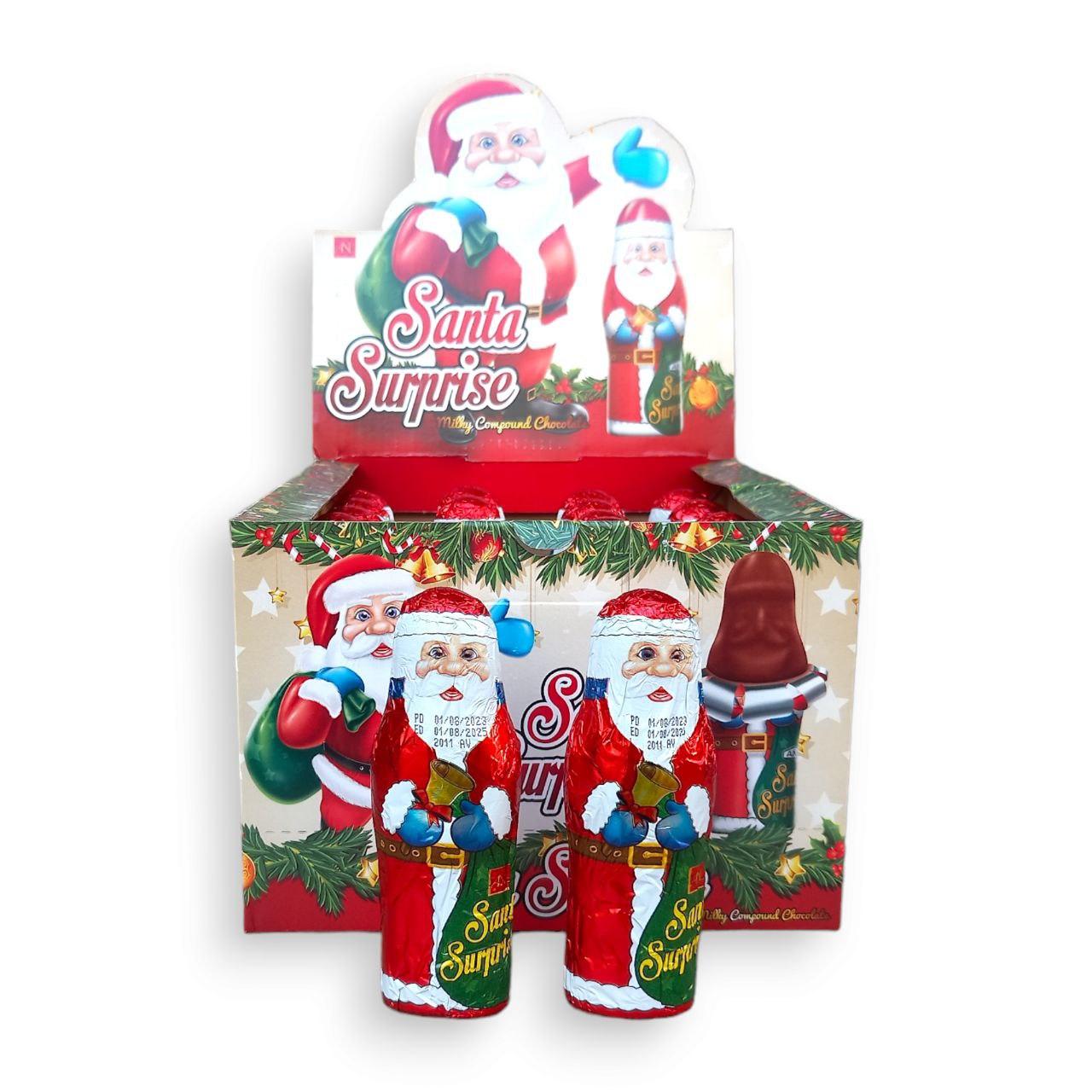 Шоколадный Дед Mороз с подарком 24шт. в уп. ANL choco Santa Surprise, 38гр (Турция) - фото 2 - id-p2007341608