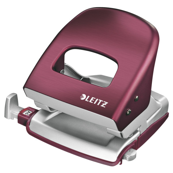Діркопробивач Leitz NeXXt Style металевий, 30 аркушів, гранатовий червоний 50060028