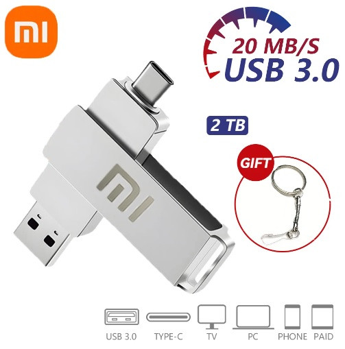 Накопичувач флеш USB 3.0 2TB 2 IN 1 Type-C Metal XIAOMI, фото 1