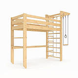 Шведська стінка ліжко горище спортивне ліжко (babyson 11) 190*80 см, фото 2