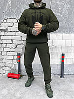 Чоловічий тактичний костюм олива з принтом, тактичний спортивний костюм утеплений олива te840