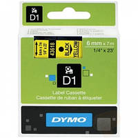 Лента D1 пластиковая Dymo 6мм х 7м для принтера LabelManager/LabelPoint Желтый