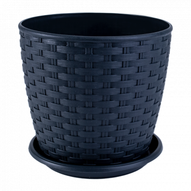 Вазон з підставкою "Ротанг" 20*18, граніт