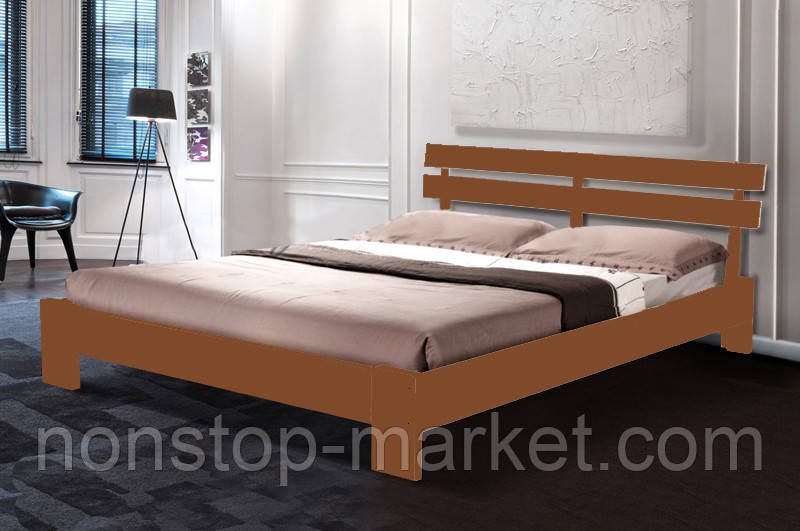 Кровать двуспальная деревянная "Эмма" Яблоня 1.6м (Микс Мебель) - фото 1 - id-p355965876