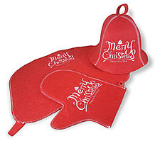 Подарунковий набір для лазні Luxyart Merry Christmas 3 предмети (A-976) EV, код: 6984498