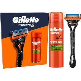 Набір косметики Gillette Fusion5 Станок для гоління чоловічий (бритва) з 1 змінним лезом + Гель для гоління 200