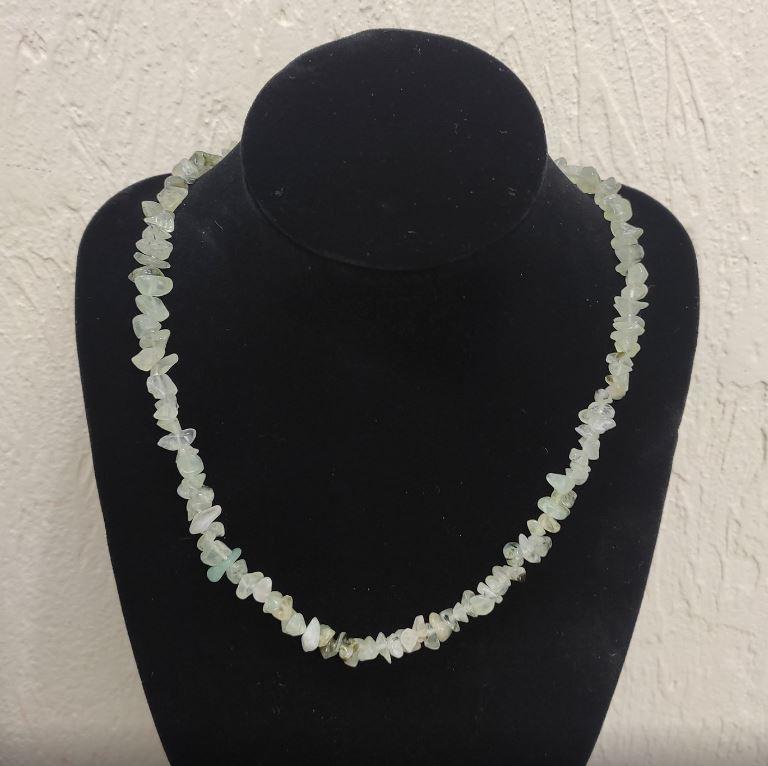 Намисто Преніт натуральний камінь крихта d-8х3мм (+-) L- 45-51см, фото 1