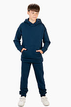 5406-107син Теплий синій костюм для хлопчика худі та штани Тм Авекс розмір 128 см