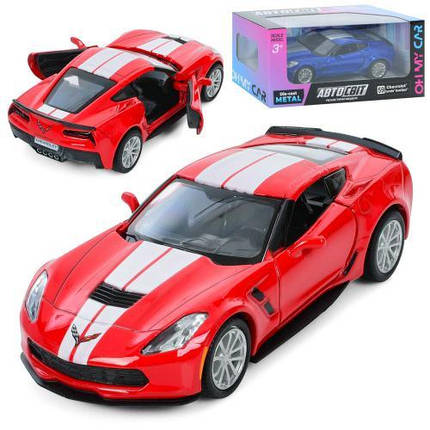 KMAS-3104 Машина АвтоСвіт Chevrolet Corvette Grand Sport, металева, інерційна, 12 см, відчиняються двері, фото 1