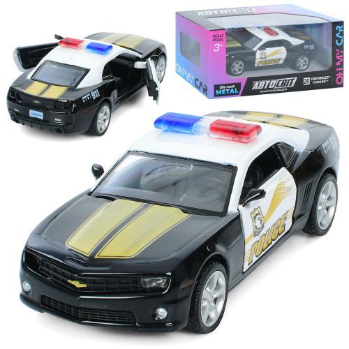 KMAS-3127 Машина АвтоСвіт Chevrolet Camaro, металева, інерційна, поліція, 12 см, відчиняються двері