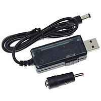 Кабель USB - DC с переключателем на 9V / 12V (DC 5.5*3.5 / 3.5*1.35), Black