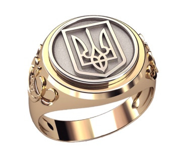 Кольцо мужское золотое герб украины - фото 4 - id-p2007432875