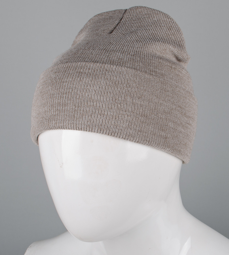 Базова подвійна шапка з відворотом (23205), Капучино, фото 1
