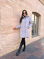 Стильная стеганая куртка женская с капюшоном весна осень плащевка 42-44, 46-48, 50-52, 54-56 Серый, 42/44