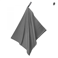 Полотенце спортивное микрофибра Серый 50*90 см, Быстросохнущее полотенце для занятий спортом и туризма