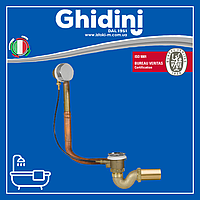 Сифон латунный удлиненный для ванны с автопробкой Ø40 Ghidini 771SC