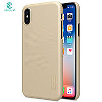 Чехол Nillkin Frosted Shield для Apple iPhone X/Xs (Золотой)