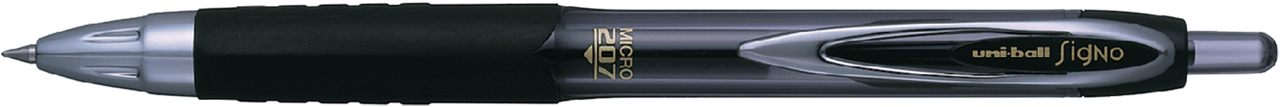 Ручка гелева автоматична uni-ball Signo 207 micro 0.5 мм, чорна