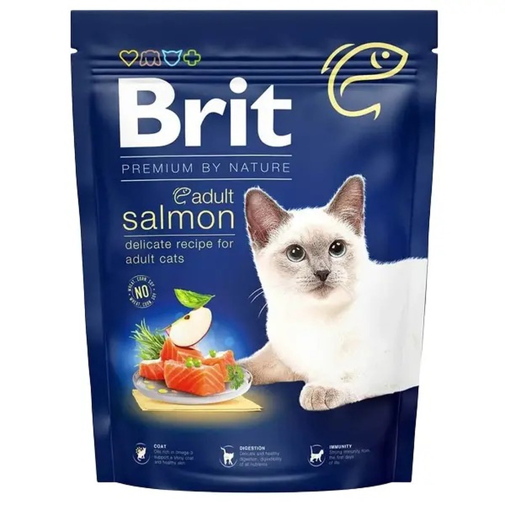 Brit Premium Adult Salmon для кішок із лососем 1.5 кг