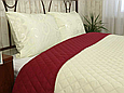 Красиве полуторне покривало 150х212 стегане мікрофібра двостороннє, однотонні шикарні пледи Вишневий, фото 5