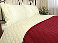 Красиве полуторне покривало 150х212 стегане мікрофібра двостороннє, однотонні шикарні пледи Вишневий, фото 8