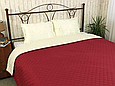 Красиве полуторне покривало 150х212 стегане мікрофібра двостороннє, однотонні шикарні пледи Вишневий, фото 9