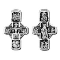 Золотой православный крест распятие христово. николай чудотворец.