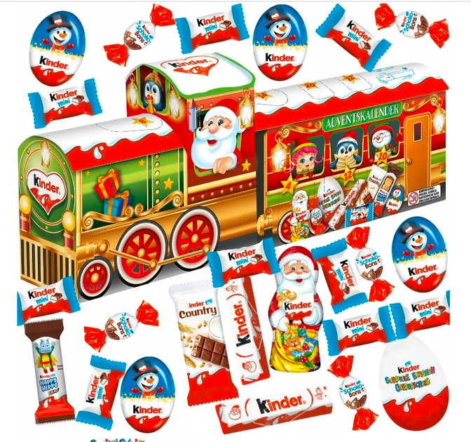 Адвент Календар Потяг Kinder Mix 3D-Zug Advent Calendar 221g