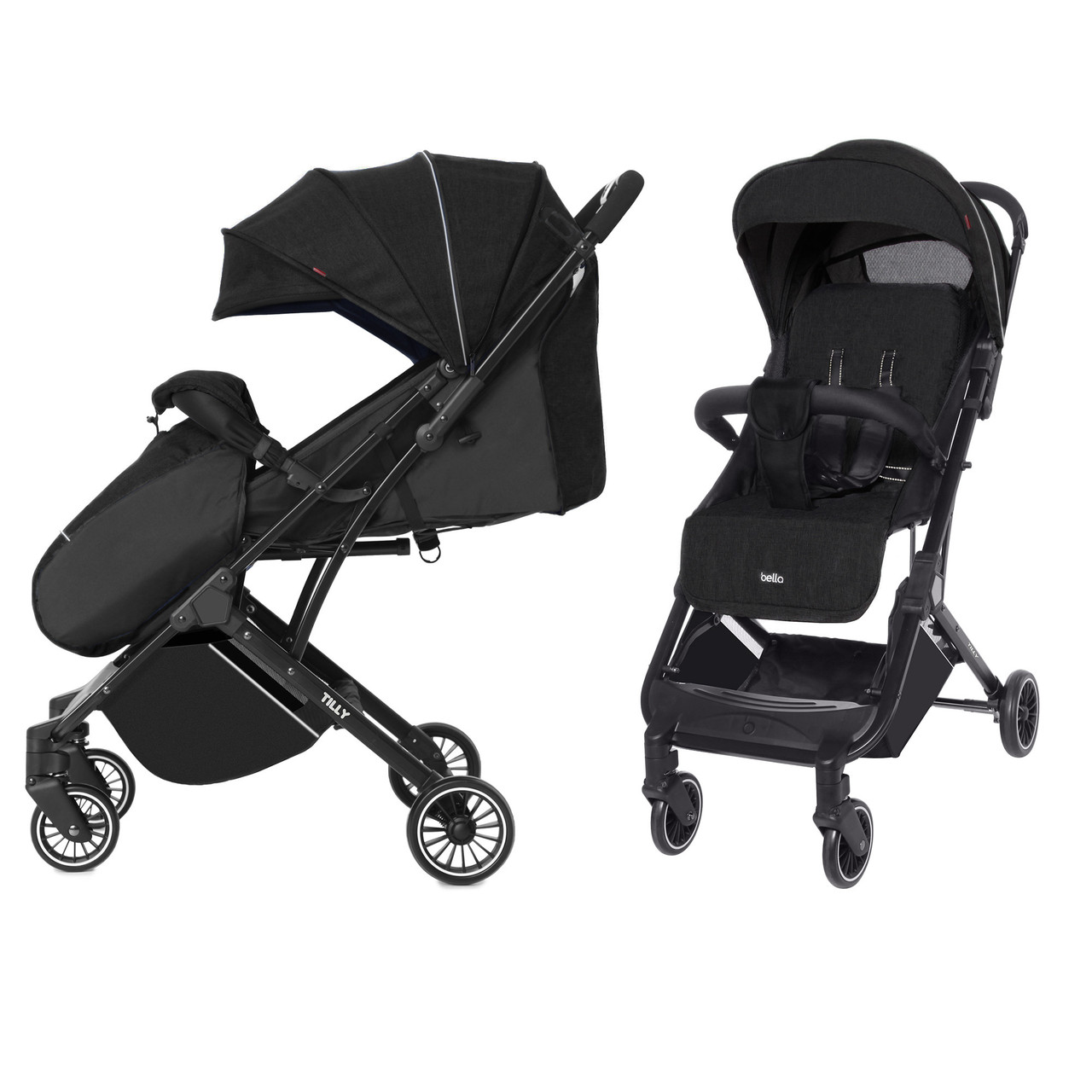 Дитяча прогулянкова коляска Tilly Bella T-163 BLACK | Дитяча коляска Тіллі Белла чорна