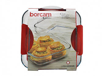 Набір форм для запікання Borcam 2 шт (1,95л + 3,2 л) скляні Pasabahce 159028