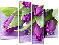 Модульная картина Цветы Тюльпаны Art-5_4 с лаковым покрытием