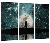 Модульная картина Влюбленная пара под луной Art-177_XXL с лаковым покрытием